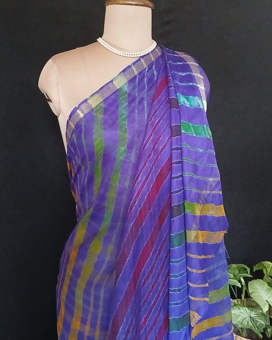 Hand tie-dye Leheriya on Kota Silk (HTKS0044)