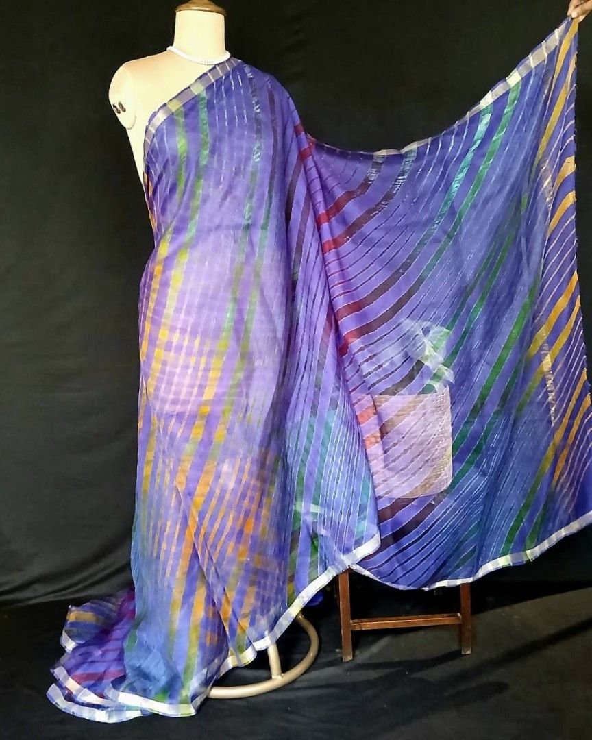 Hand tie-dye Leheriya on Kota Silk (HTKS0044) - Image 3