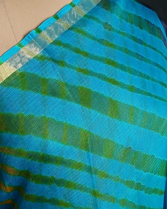 Hand tie-dye Leheriya on Kota Silk (HTKS0045) - Image 5