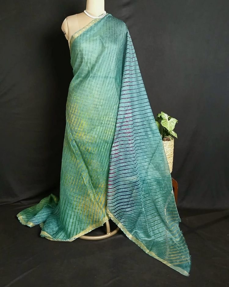 Hand tie-dye Leheriya on Kota Silk (HTKS0046) - Image 2