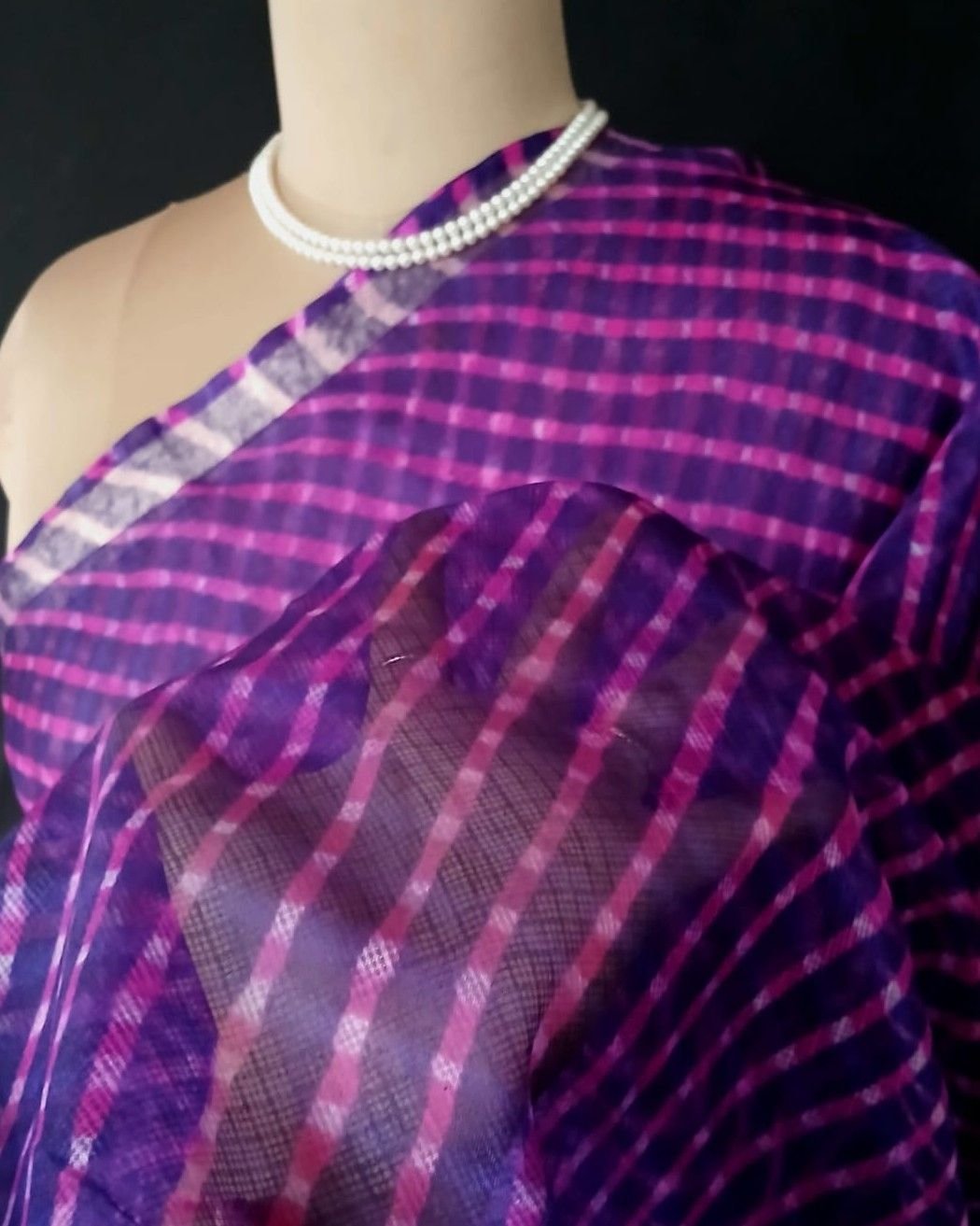 Hand tie-dye Leheriya on Kota Silk (HTKS0036) - Image 6