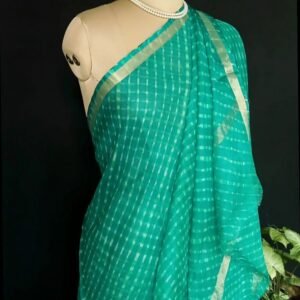 Hand tie-dye Leheriya on Kota Silk (HTKS0021)