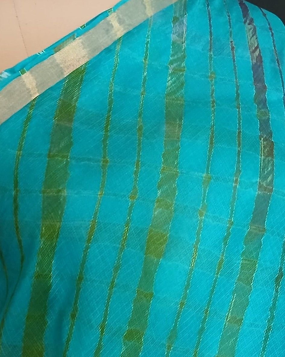 Hand tie-dye Leheriya on Kota Silk (HTKS0037) - Image 5