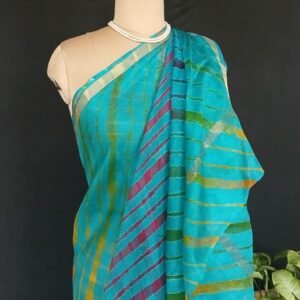 Hand tie-dye Leheriya on Kota Silk (HTKS0037)