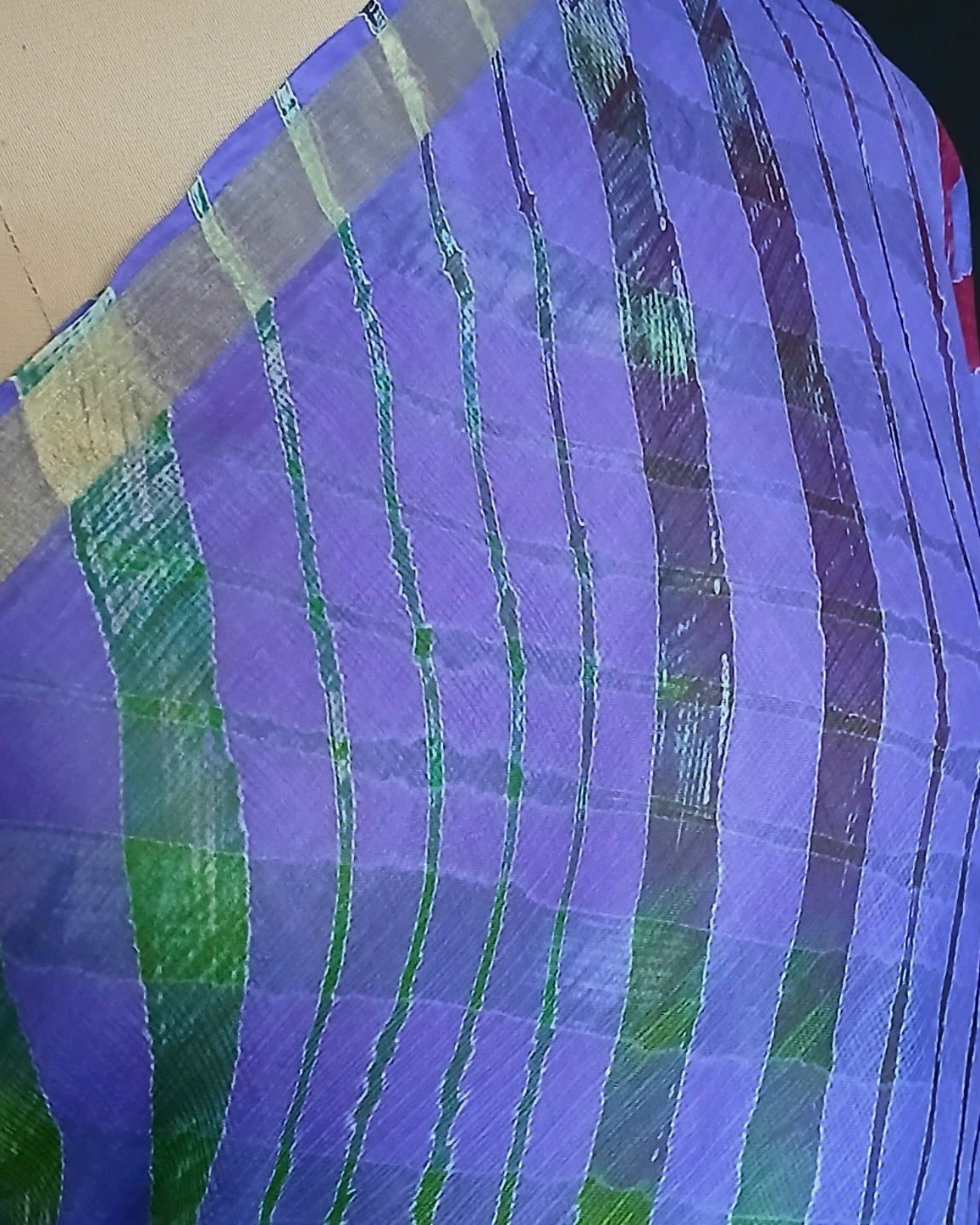 Hand tie-dye Leheriya on Kota Silk (HTKS0039) - Image 5