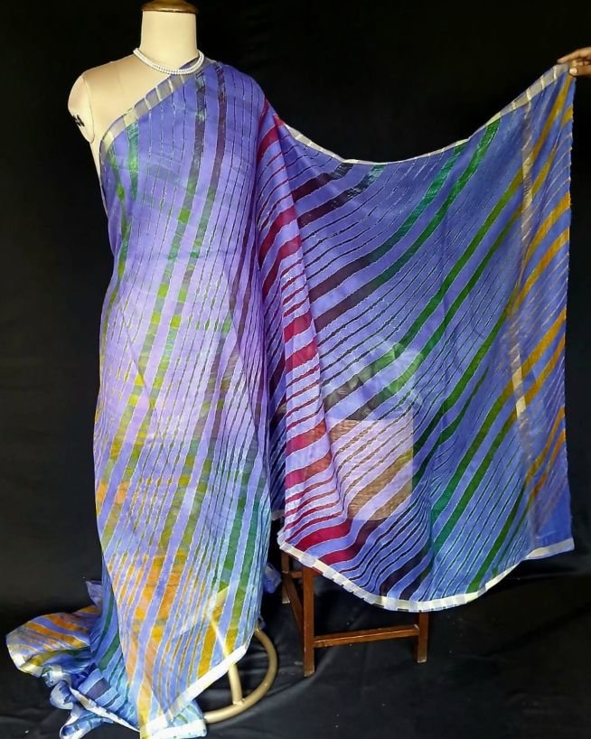 Hand tie-dye Leheriya on Kota Silk (HTKS0039) - Image 2