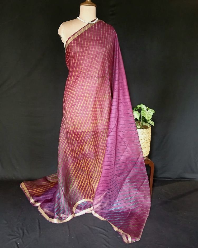 Hand tie-dye Leheriya on Kota Silk (HTKS0041) - Image 3