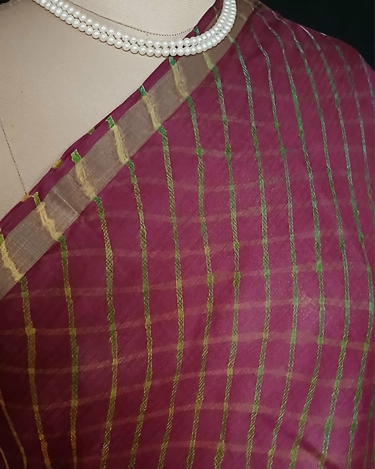 Hand tie-dye Leheriya on Kota Silk (HTKS0041) - Image 5