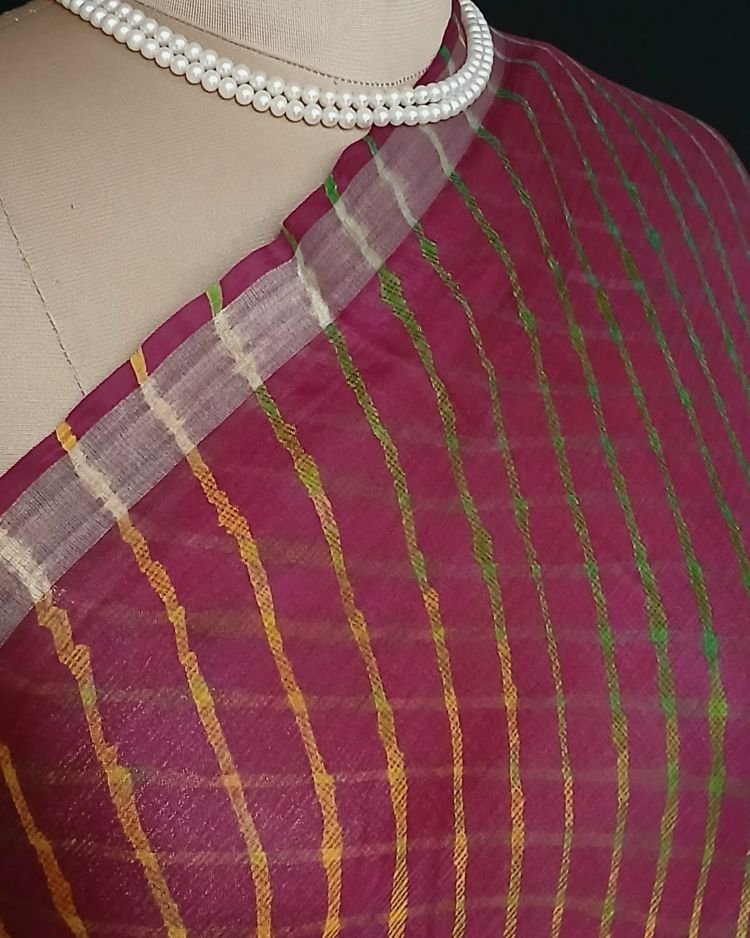 Hand tie-dye Leheriya on Kota Silk (HTKS0043) - Image 5