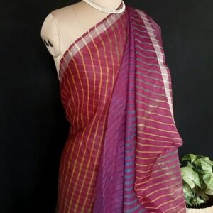 Hand tie-dye Leheriya on Kota Silk (HTKS0043)