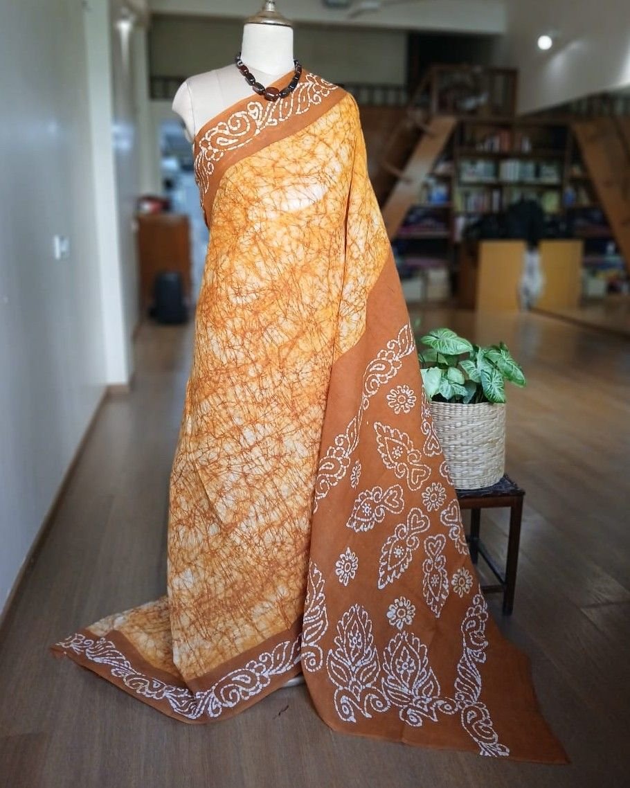 No-Zari Batik Saree from Madurai - (NZBS0001)