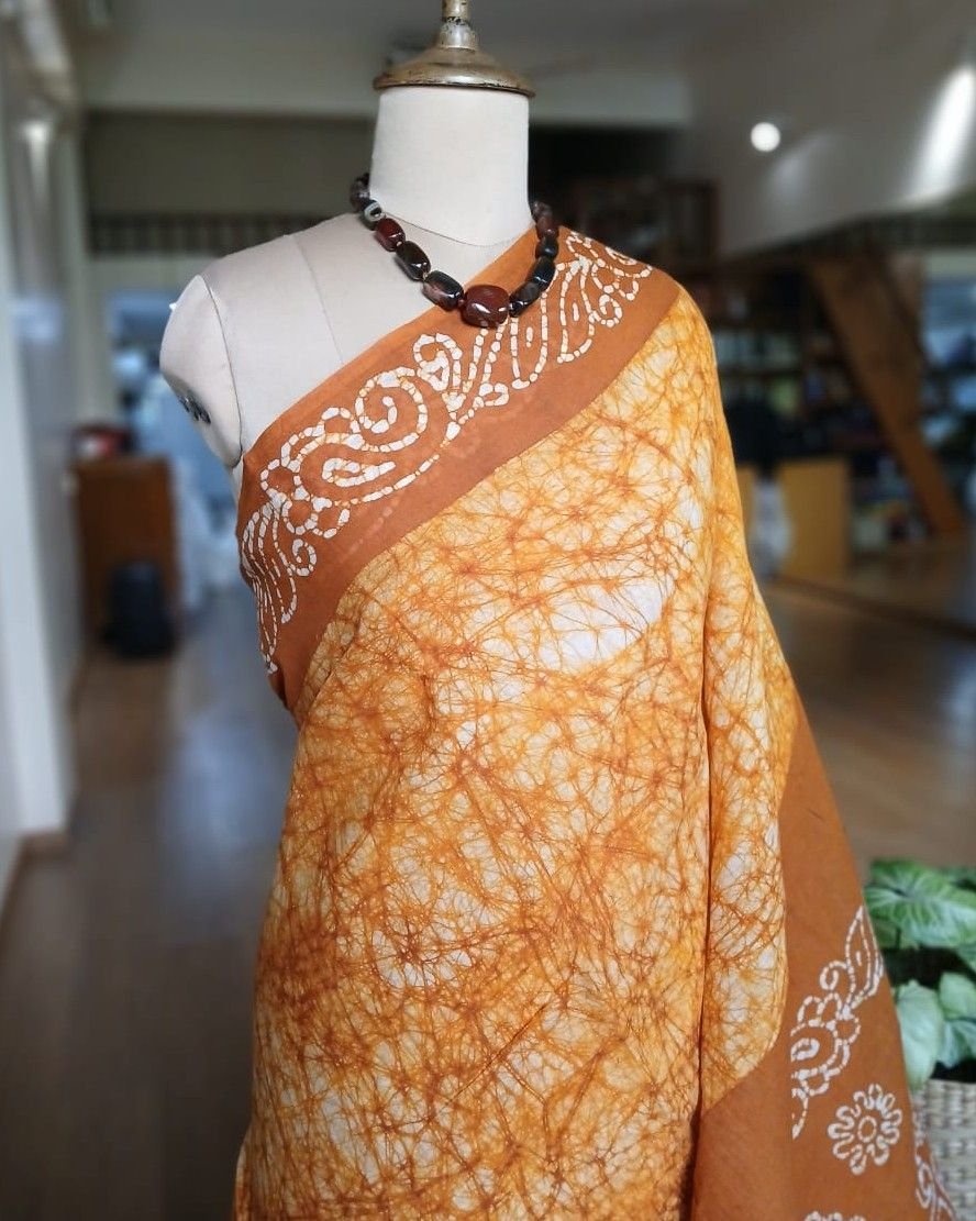 No-Zari Batik Saree from Madurai - (NZBS0001) - Image 3