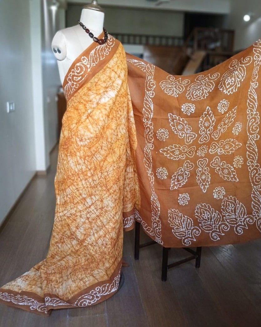 No-Zari Batik Saree from Madurai - (NZBS0001) - Image 2