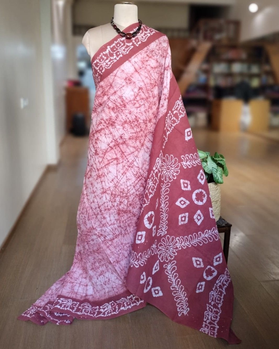 No-Zari Batik Saree from Madurai - (NZBS0005)