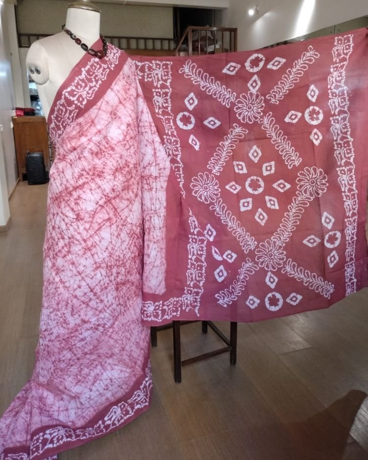 No-Zari Batik Saree from Madurai - (NZBS0005) - Image 2