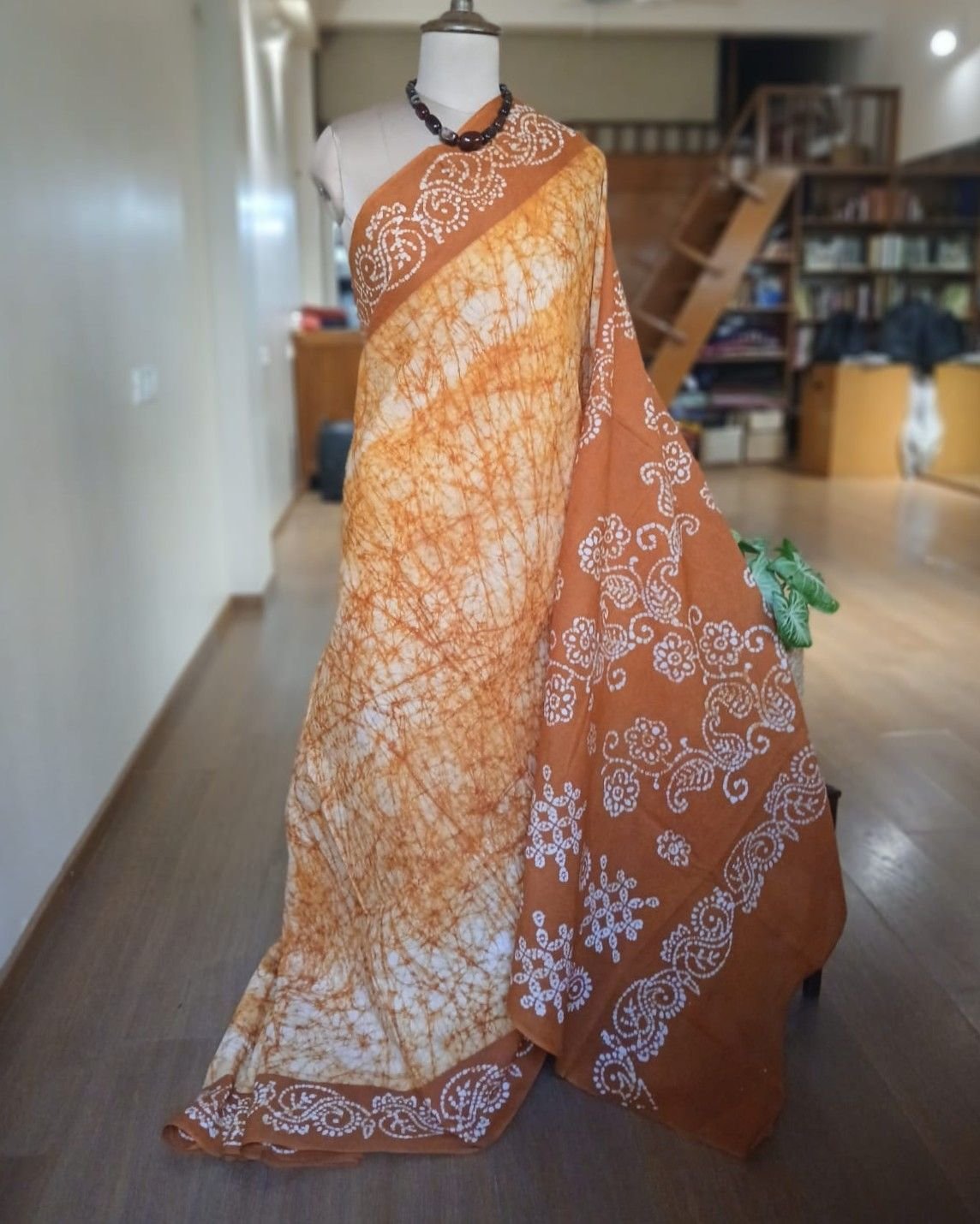 No-Zari Batik Saree from Madurai - (NZBS0008)