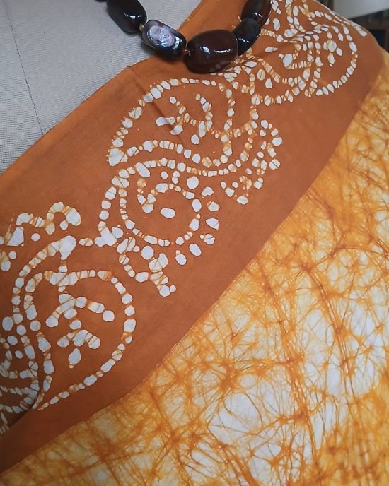 No-Zari Batik Saree from Madurai - (NZBS0008) - Image 4