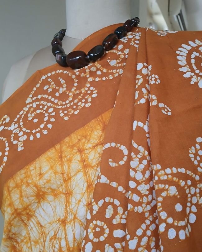 No-Zari Batik Saree from Madurai - (NZBS0008) - Image 6