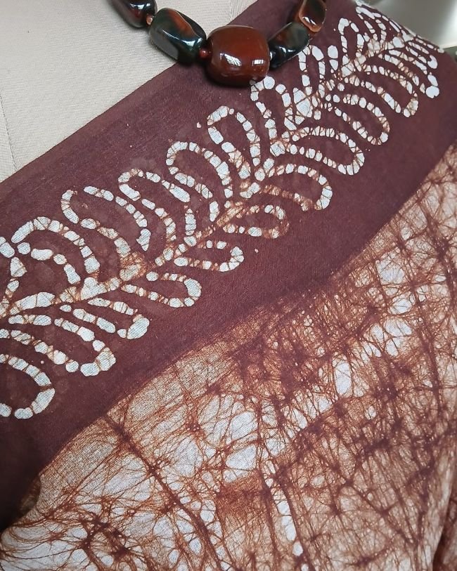 No-Zari Batik Saree from Madurai - (NZBS0009) - Image 4