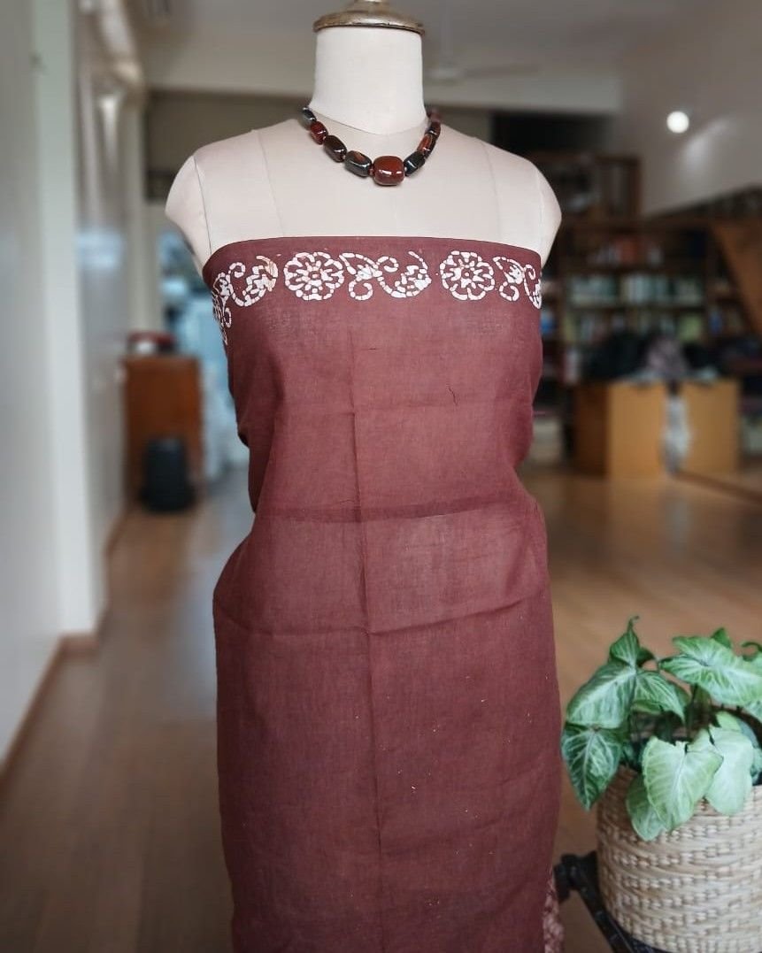 No-Zari Batik Saree from Madurai - (NZBS0009) - Image 8