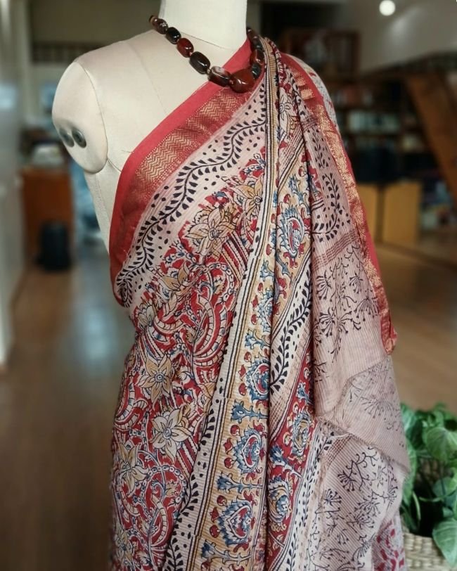 Pedana Silk-Cotton Kalamkari saree - (PSKS0005) - Image 6