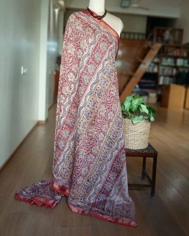 Pedana Silk-Cotton Kalamkari saree - (PSKS0005) - Image 4
