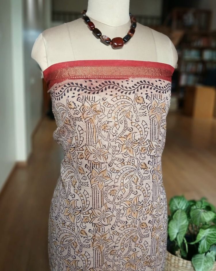 Pedana Silk-Cotton Kalamkari saree - (PSKS0005) - Image 9