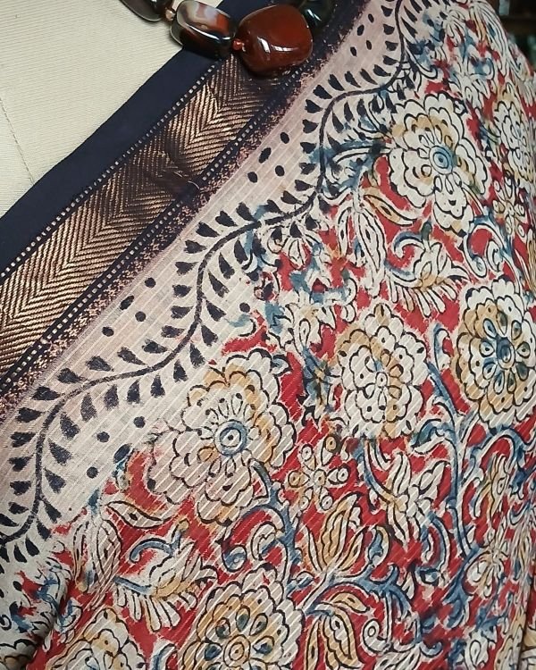 Pedana Silk-Cotton Kalamkari saree - (PSKS0006) - Image 8