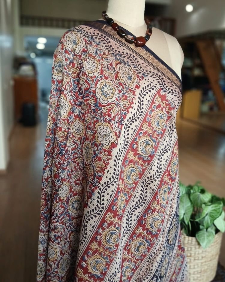 Pedana Silk-Cotton Kalamkari saree - (PSKS0006) - Image 3
