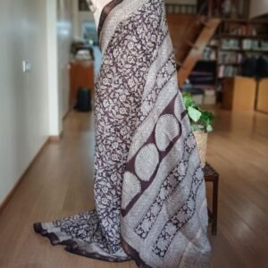 Pedana Silk-Cotton Kalamkari saree - (PSKS0007)