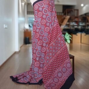 Ajrakh Mul Cotton Saree – (AMCS1040)