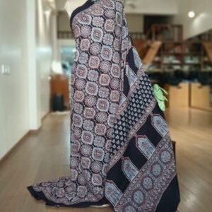 Ajrakh Mul Cotton Saree – (AMCS1041)
