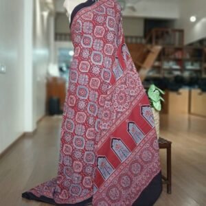 Ajrakh Mul Cotton Saree – (AMCS1042)