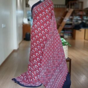 Ajrakh Mul Cotton Saree – (AMCS1039)
