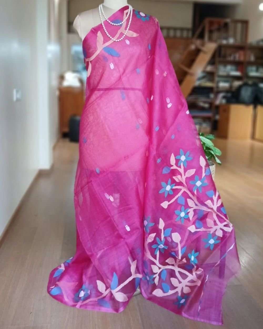 Handweave Jamdani Silk Saree – (SJMS1119)