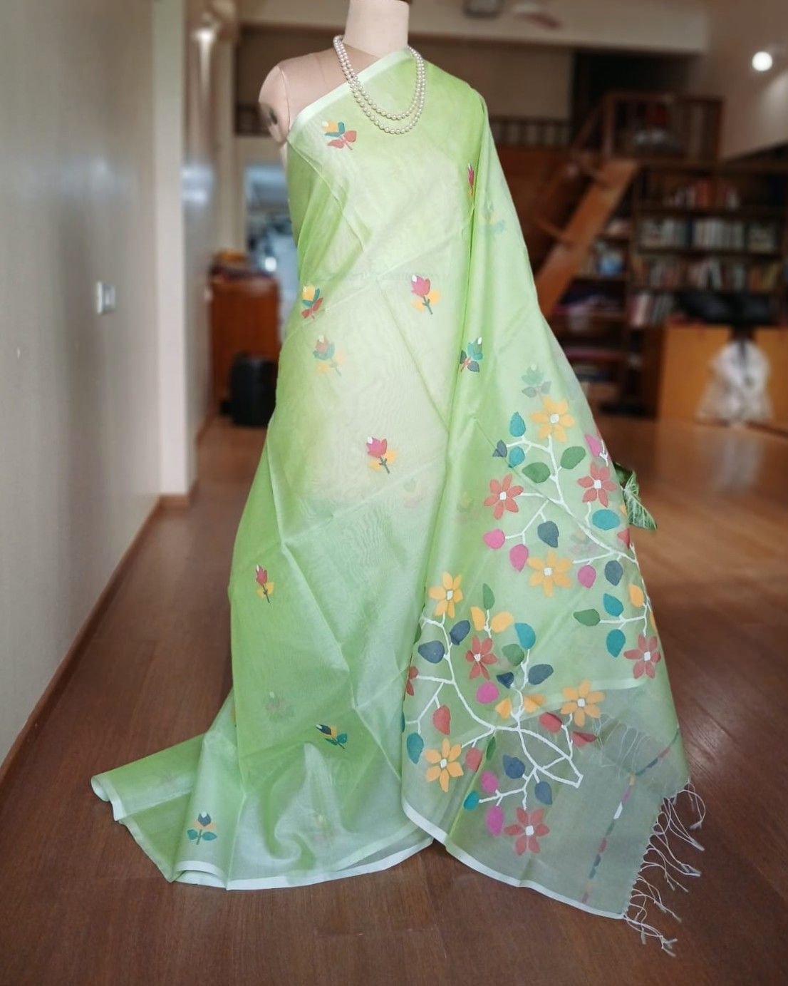 Handweave Jamdani Silk Saree – (SJMS1116)