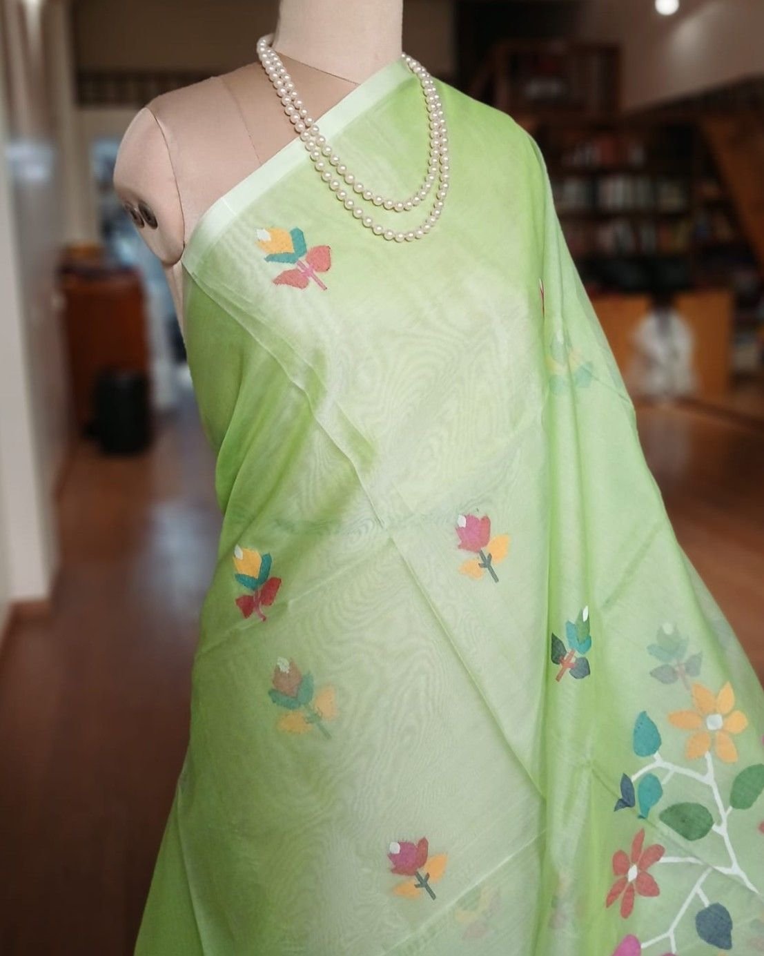 Handweave Jamdani Silk Saree – (SJMS1116) - Image 2