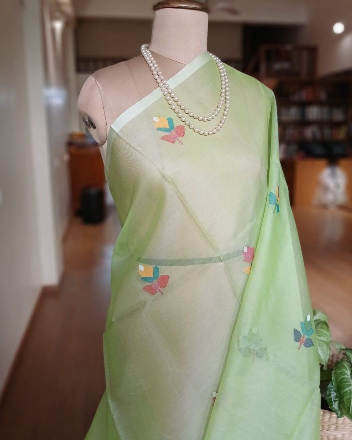 Handweave Jamdani Silk Saree – (SJMS1116) - Image 4