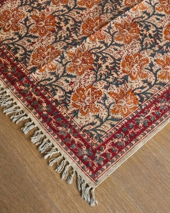 Kalamkari Dhurrie from Warangal (5 x 3 ft) – (NWKD1149)