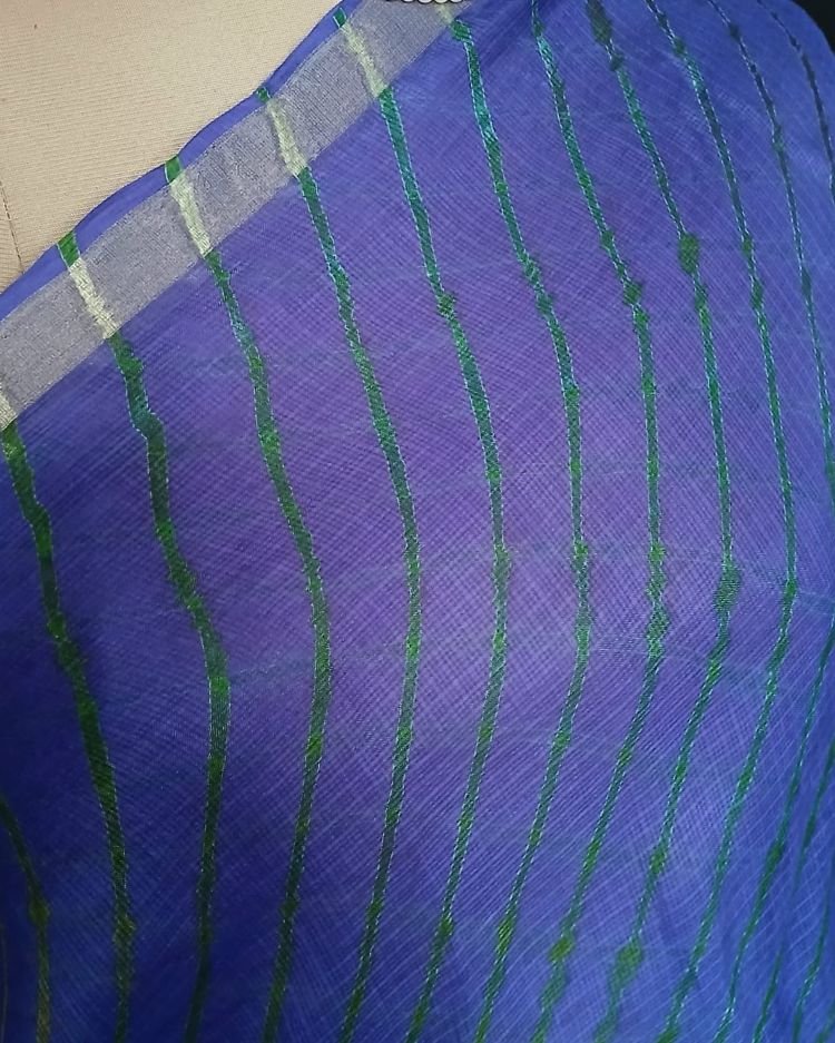 Hand tie-dye Leheriya on Kota Silk (HTKS0034) - Image 5