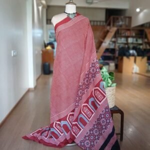 Ajrakh Mul Cotton Saree – (AMCS1046)