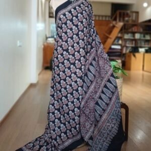 Ajrakh Mul Cotton Saree – (AMCS1055)
