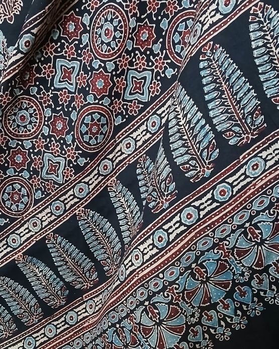 Ajrakh Mul Cotton Saree – (AMCS1055) - Image 4
