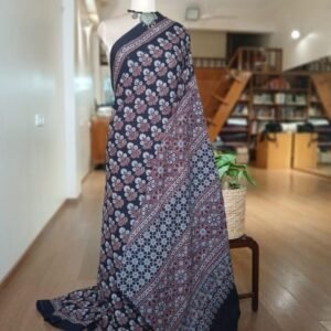 Ajrakh Mul Cotton Saree – (AMCS1056)