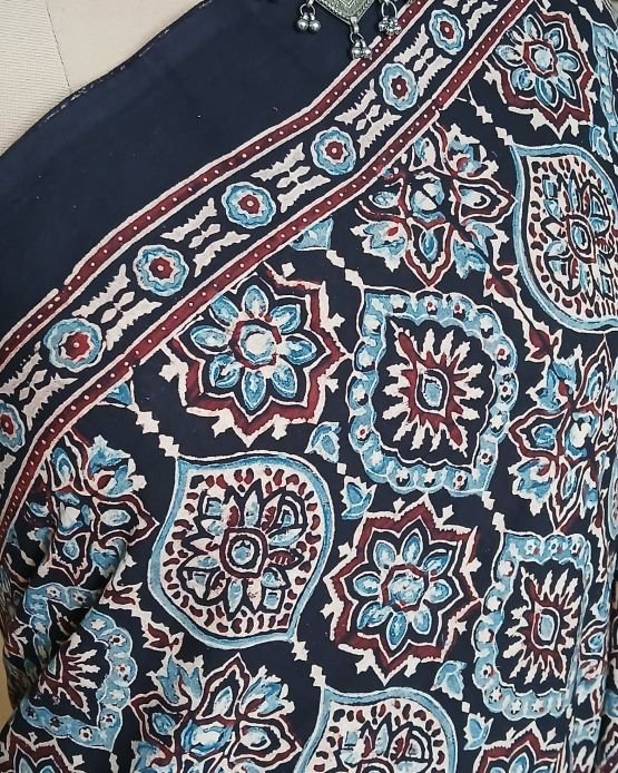 Ajrakh Mul Cotton Saree – (AMCS1047) - Image 3