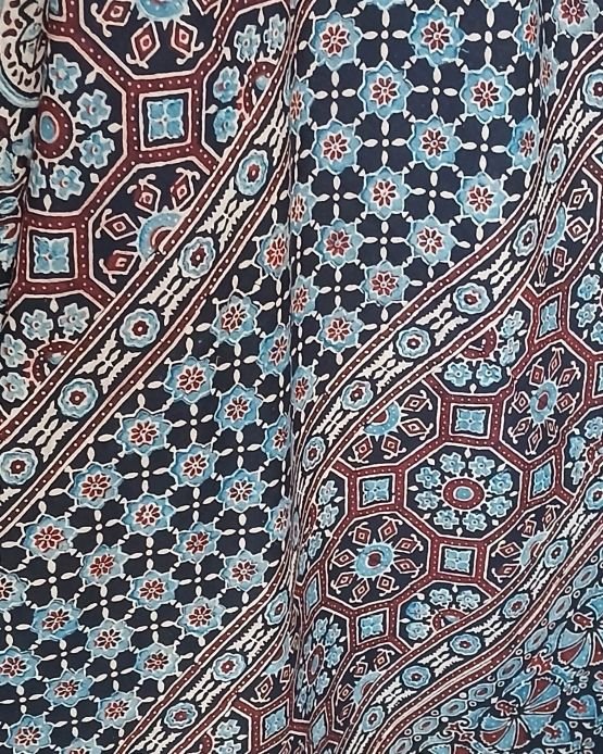 Ajrakh Mul Cotton Saree – (AMCS1047) - Image 4