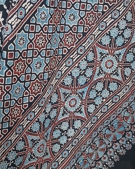 Ajrakh Mul Cotton Saree – (AMCS1045) - Image 4
