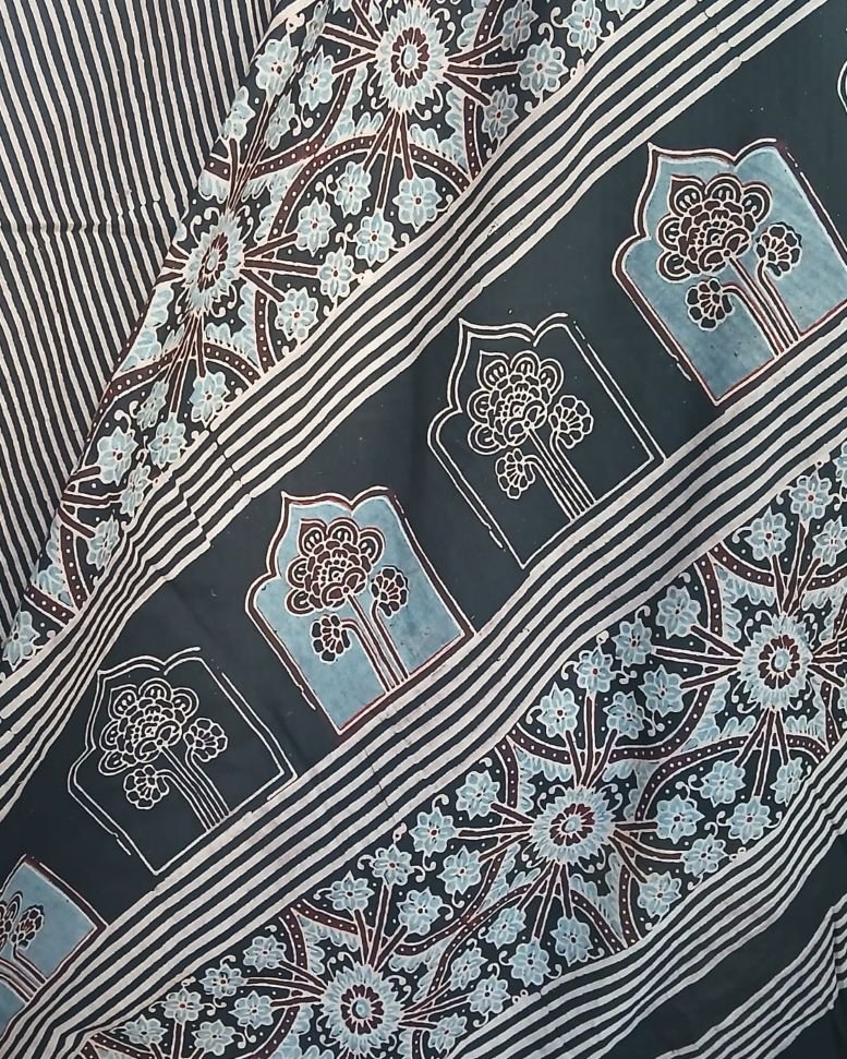 Ajrakh Mul Cotton Saree – (AMCS1044) - Image 4