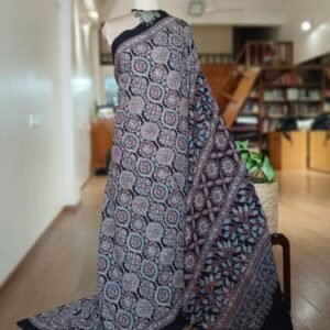 Ajrakh Mul Cotton Saree – (AMCS1049)