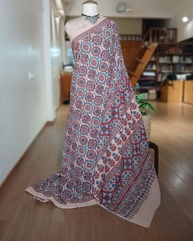 Ajrakh Mul Cotton Saree – (AMCS1054)
